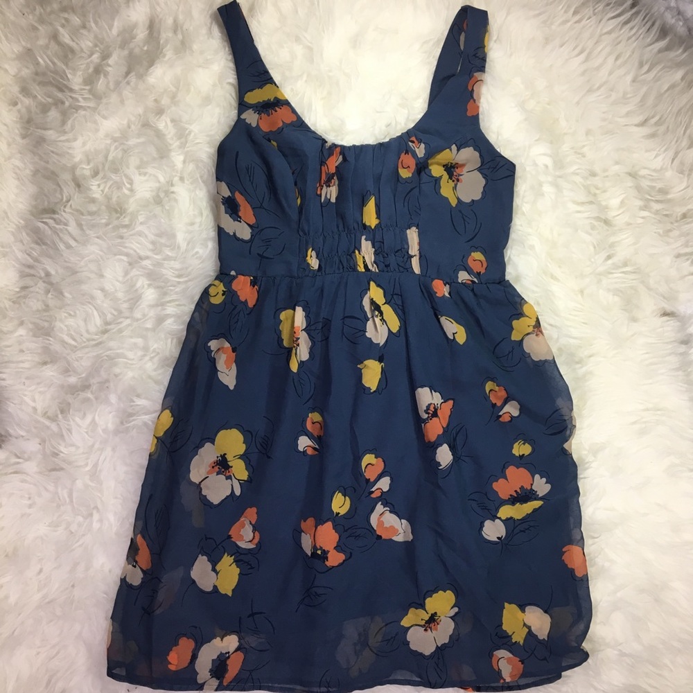 Bar ||| Blue Sleeveless Floral Dress